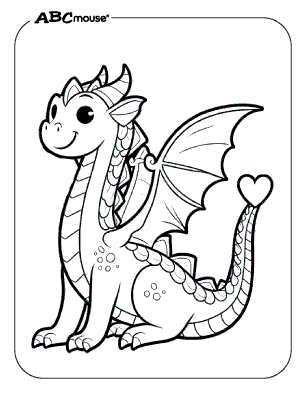 Free printable dragon coloring page from ABCmouse.com. 