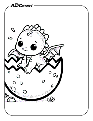Free printable dragon coloring page from ABCmouse.com. 