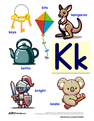 List Of K Words For Kindergarten