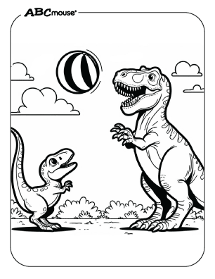 Free printable velociraptor dinosaur coloring page for kids from ABCmouse.com. 