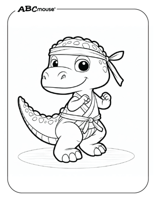 Free printable velociraptor dinosaur coloring page for kids from ABCmouse.com. 