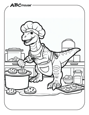 Free printable velociraptor dinosaur coloring page for kids from ABCmouse.com. 