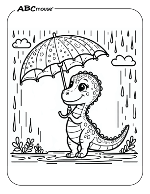 Free printable velociraptor dinosaur coloring page for kids from ABCmouse.com. 