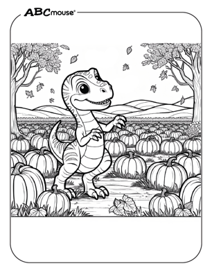 Free printable velociraptor dinosaur coloring page for kids from ABCmouse.com. 