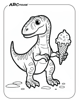 Free printable velociraptor dinosaur coloring page for kids from ABCmouse.com. 