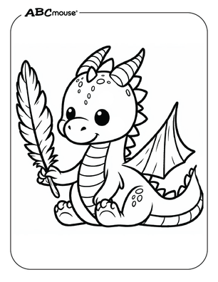 Free printable dragon coloring page from ABCmouse.com. 