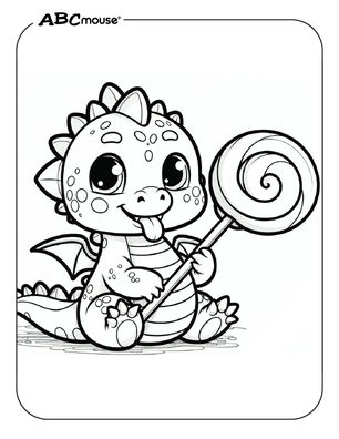 Free printable dragon coloring page from ABCmouse.com. 