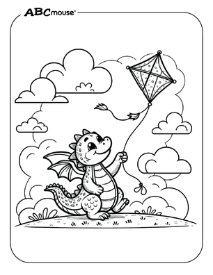 Free printable dragon coloring page from ABCmouse.com. 