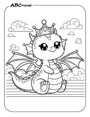 Free printable dragon coloring page from ABCmouse.com. 