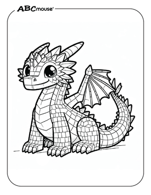 Free printable dragon coloring page from ABCmouse.com. 