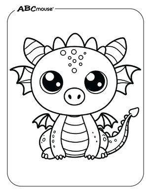 Free printable dragon coloring page from ABCmouse.com. 