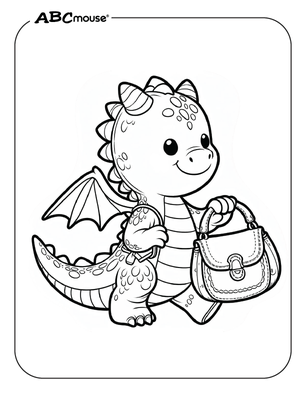 Free printable dragon coloring page from ABCmouse.com. 