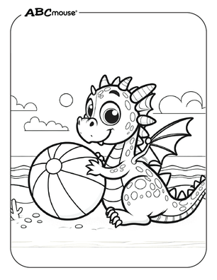Free printable dragon coloring page from ABCmouse.com. 
