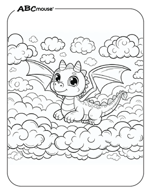 Free printable dragon coloring page from ABCmouse.com. 