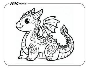 Free printable dragon coloring page from ABCmouse.com. 