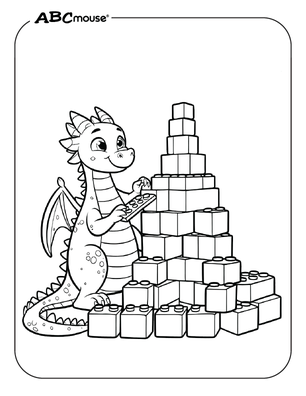 Free printable dragon coloring page from ABCmouse.com. 