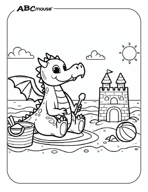 Free printable dragon coloring page from ABCmouse.com. 