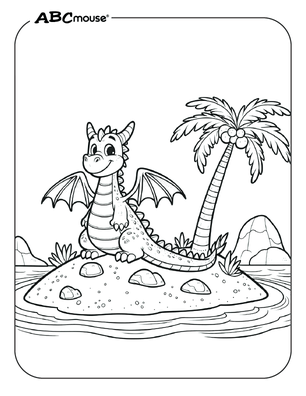 Free printable dragon coloring page from ABCmouse.com. 