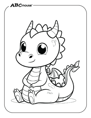 Free printable dragon coloring page from ABCmouse.com. 