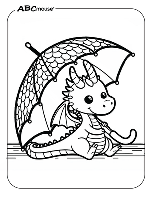 Free printable dragon coloring page from ABCmouse.com. 