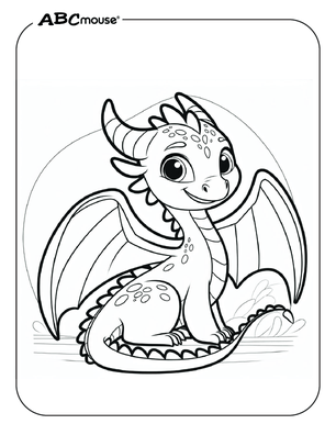 Free printable dragon coloring page from ABCmouse.com. 