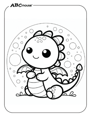Free printable dragon coloring page from ABCmouse.com. 