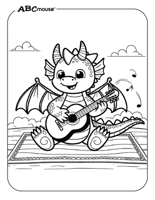 Free printable dragon coloring page from ABCmouse.com. 