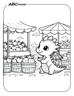 Free printable dragon coloring page from ABCmouse.com. 