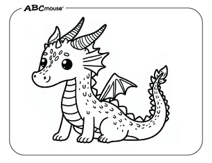 Free printable dragon coloring page from ABCmouse.com. 