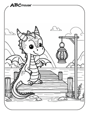 Free printable dragon coloring page from ABCmouse.com. 