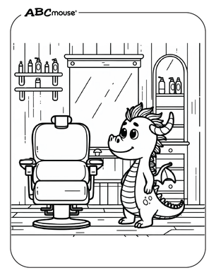 Free printable dragon coloring page from ABCmouse.com. 