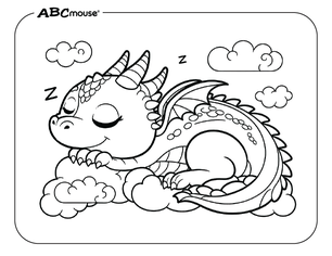Free printable dragon coloring page from ABCmouse.com. 