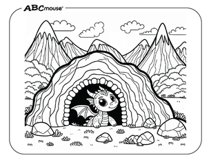 Free printable dragon coloring page from ABCmouse.com. 