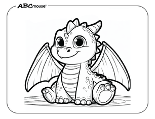 Free printable dragon coloring page from ABCmouse.com. 