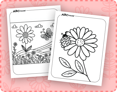 Free printable daisy flower coloring pages for kids from ABCmouse.com. 