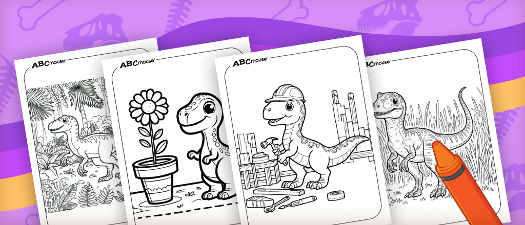 Free printable Velociraptor coloring pages for kids from ABCmouse.com. 