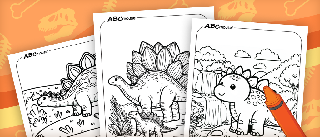 Free printable Stegosaurus Dinosaur Coloring Pages for kids. 