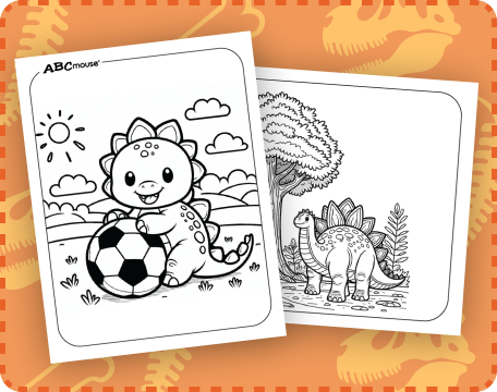 Free printable Stegosaurus Dinosaur Coloring Pages for kids. 