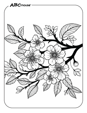 Free printable tree flowers coloring pages for kids from ABCmouse.com. 
