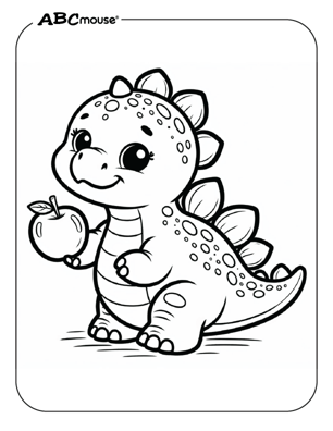 Free printable cute baby Stegosaurus Dinosaur Coloring Page for kids. 