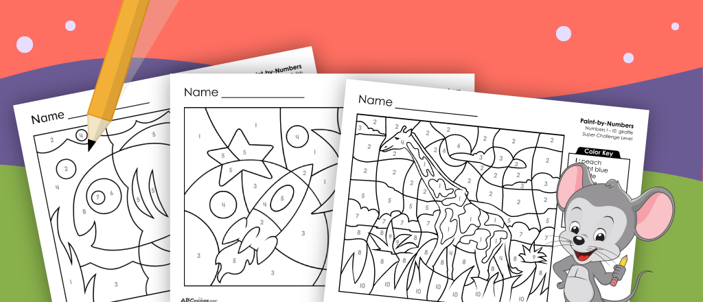 Free printable color by number worksheets from ABCmouse.com. 