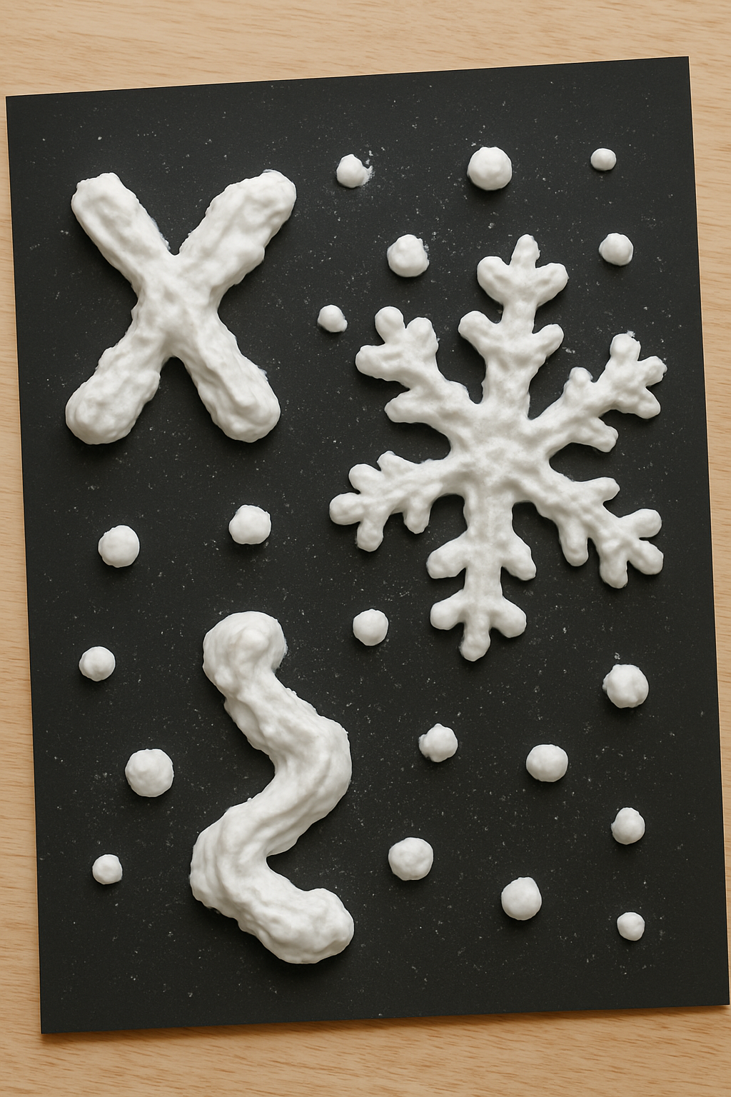 Fun shaving cream snowflake craft for kids.