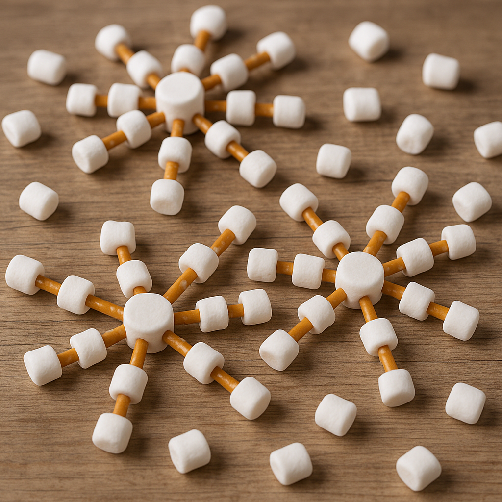 Cute pretzel and marshmallow snowflake craft.