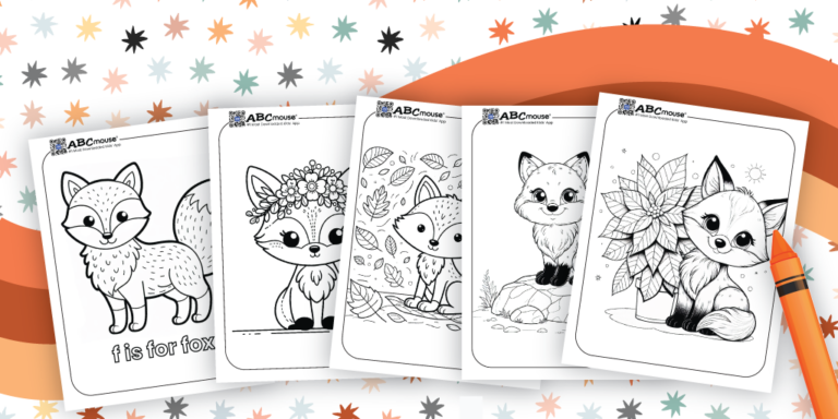 Free Coloring Pages ABCmouse - Coloring Page Fox Featured Image 768x384 