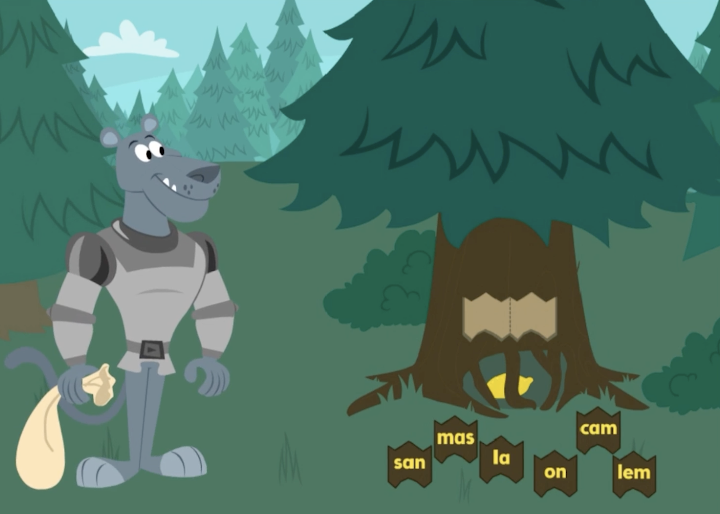 Fun forest of syllable word game from ABCmouse.com. 