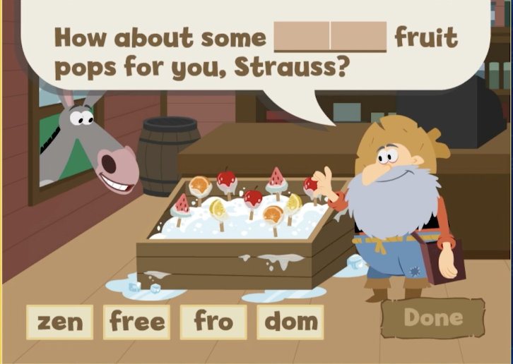 Fun letter city syllables word game from ABCmouse.com. 