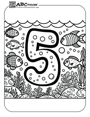 Number Five Coloring Pages