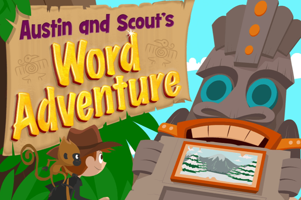 Austin and Scout's word adventure free online game for kids to play to learn about syllables from ABCmouse.com. 