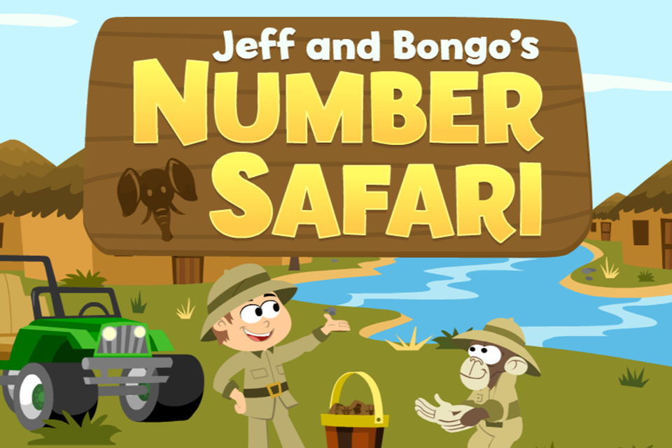Jeff and Bongos Number Safari game free to play online for kids from ABCmouse.com. 