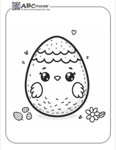 Cute Easter Egg Chick Coloring Page | ABCmouse